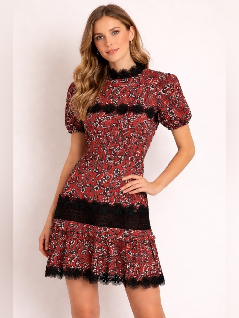 Nicolas  Sicilian Floral Silk Dress Size: 2